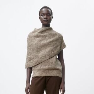Zara KNIT WRAPAROUND COLLAR VEST